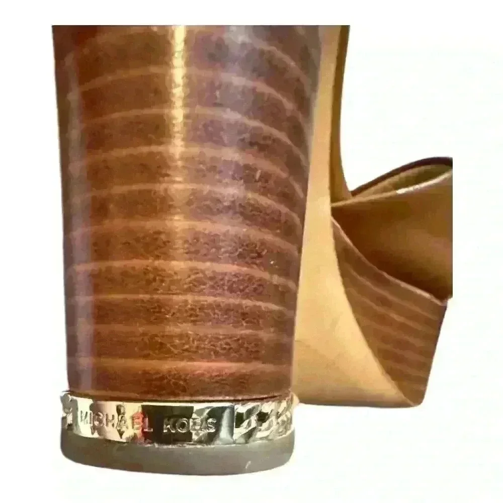 Michael‎ Kors Tan Divia Block Heel Sandals, Size 8